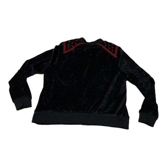 Torrid size 1 black velour jacket embroidery was cute coat lightweight track flr - Picture 3 of 10
